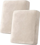 H.VERSAILTEX Velvet Stretch Couch Cushion Cover Plush Cushion Slipcover for Chair Loveseat Sofa Cushion Furniture Protector Seat Cushion Sofa Cover (2 Piece Medium Sofa Cushion Covers, Ivory) by CozyNest Decor