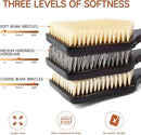 Back Scrubber Shower Brush,Dry Brushing Body Brush with 17.7 Inch Curved Long Handle, Natural Bristles for Lymphatic Drainage, Soft & Stiff Bristles Available (Soft-Fine Boar Bristles) by CozyNest Decor