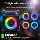 Karaoke Machine with 3 Wireless Microphones for Adults/Kids, Portable Bluetooth 5.3 Karaoke Speaker, Home Party Speaker with Disco Lights for Outdoor, PA System Supports TWS and TV connectivity by TinyTreasures Baby Boutique