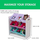 Humble Crew 9-Bin Toy Organizer – Forever Natural White/Pink/Purple/Aqua Plastic Bins, 3-Tier Storage Solution for Kids' Playrooms and Nurseries by CozyNest Decor