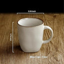 famiware Coffee Mugs Set of 4, Ocean Square 13oz Coffee Cup Set with Handle for Cocoa, Milk, Hot Chocolate, Stoneware Cups for Kitchen, Reactive Glaze, Microwave and Dishwasher Safe, Cappuccino White by CozyNest Decor