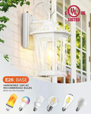 VIANIS Outdoor Porch Lights - Dusk to Dawn Exterior Wall Lights, 100% Anti-Rust Aluminum Waterproof, White Sconce Lanterns for Garage by GreenHaven Gardens