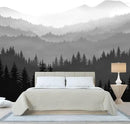 WFBHUA-Black and White Forest Mountain Wallpaper Gray Woodland Nature Landscape Wall Paper Mural for Bedroom Living Room(Not Peel and Stick) by CozyNest Decor