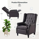 Softa Recliner Chair for Adults, Mid Century Wingback Pushback Accent Chair with Rivet Decoration, Tufted Upholstered Single Sofa Armchair for Living Room, Bedroom, Study (PU, Brown) by CozyNest Decor