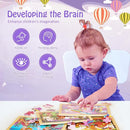 Wooden Puzzles Toys for Kids Ages 3-5, Set of 4 Packs with 20-Piece Unicorn Mermaid Princess Wood Jigsaw Puzzles, Preschool Educational Brain Teaser Toys for Girls 3 4 5 6 Years Old. by TinyTreasures Baby Boutique