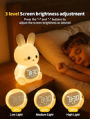 MASHI Bunny Alarm Clock, Toddler Sleep Training Clock with Sun & Moon, Sleep Sound Machine, Night Lights, Alarm Clock for Kids, Gift Ideas for Kids Child by TinyTreasures Baby Boutique