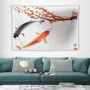 Houselerax Japanese Koi Fish Tapestry, Cherry Blossoms Asian Oriental Flower Branch Koi Fish Carp Tapestries Wall Hanging for Bedroom Living Room Office Decor 90"x60" by CozyNest Decor