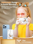 Digital Camera,FHD 1080P Kids Camera 44MP Point and Shoot Digital Cameras with 32GB Card,16X Zoom,Anti-Shake,Date Stamp,Compact Small Cameras Photography for Kids Student Teen Girl Boy(White) by TinyTreasures Baby Boutique