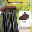 Wind Chimes Outdoor Large Deep Tone, 44 Inches Sympathy Wind Chimes Tuned Soothing Melody, Memorial Wind-Chime with 6 Heavy Tubes for Outside Decoration, Garden/Yard. Black Wind Chime by CozyNest Decor