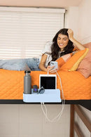 Squirrel-Bedside Perch, Floating Organizer with USB-C & A Charging Ports, Great Bedside Shelfie, Gift for teens and college freshman, for Gamers, Dorm room gifts. Assembly in 1 minute. Light Blue by CozyNest Decor