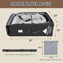 RAYMACE Padded Stroller Travel Bag for Airplane,Stroller Gate check bag with Wheels Compatible with UPPAbaby Vista,Vista V2,Cruz,Cruz V2, Travel Safe Protection Storage Bag,Patterned Design,Black by TinyTreasures Baby Boutique