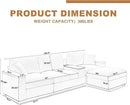 120.3" Modern L-Shaped Sectional Sofa with 360°Swivel Drop-Down Table, Storage Armrest, USB Ports & Movable Storage Ottoman – Plush Linen Cloud Couch for Lounge (Beige) by CozyNest Decor