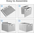 Closet Storage Bins, Fabric Closet Organizers and Storage Basket for Shelves, Collapsible Shelf Baskets for Organizing Shelves, Bedroom Clothes Basket, Gray, 3 Pack