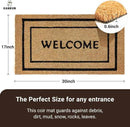 KANKUN Coco Coir Door Mat with Heavy Duty Backing, Welcome Doormat (17" x 30"), Doormat Entrance (Welcome Double) by CozyNest Decor