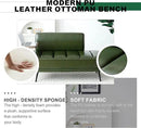 Sofa,Bed Bench,Small Spaces Furniture,Polyurethane Leather,Wood Frame,High Density Sponge Infillings,360-Degree Swivel Tray,Black Metal Leg (Green) by CozyNest Decor