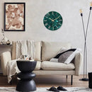 Teal Glass Wall Clock Battery Operated 16 Inch Modern Clock for Living Room Decor Large Wall Clock Silent by CozyNest Decor
