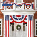 Americana Bunting Flags Outdoor 2x4 Ft,Pleated Fan Flag with Embroidered Stars,Red White and Blue Decorations for 4th of July Independence Day Memorial Day Patriotic Decorations (Set of 5) by GreenHaven Gardens
