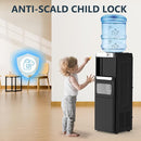 COWSAR 3-in-1 Water Cooler with Ice Maker, Hot & Cold Top Loading, Water Dispenser for 5 Gallon Bottle, 33LBS/24H Ice Maker with Child Safety Lock, Black by CozyNest Decor