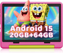 Kids Tablet,Android 15 Tablet with HD Display,10.1 inch,Parental Control & Kids Mode, Octa-Core, GMS Certified,20GB RAM 64GB ROM,1TB Expandable, 5000mAh Battery, Dual Camera, Protective Case,Pink by TinyTreasures Baby Boutique