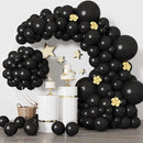 RUBFAC Black Balloons for Balloon Arch 129pcs Different Sizes Pack of 18 12 10 5 Inch Garland Kit, Latex Balloons for Halloween Party Decorations Birthday Wedding Decor by TinyTreasures Baby Boutique