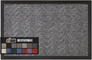 GORILLA GRIP All-Season WeatherMax Doormat, 47x35, Durable Natural Rubber, Stain and Fade Resistant, Low Profile, Indoor Outdoor Door Mats, Easy Clean Patio Entrance Mat, Steel Chevron by CozyNest Decor