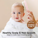 Baby Hair Brush and Comb Set for Newborn - Wooden Baby Hair Brush Set with Soft Goat Bristle, Baby Brush Set for Newborns, Baby Brush and Comb Set Girl, Boy, Toddler Cradle Cap Brush (Oval, Blush) by TinyTreasures Baby Boutique