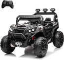 4x4 Kids Ride On Car with Remote Control, 24V Battery Powered Ride On Truck 4WD/2WD Switchable Electric Car for Kids Ride On UTV for Boys with Car Key LED Lights Music, Black… by TinyTreasures Baby Boutique