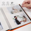 RECUTMS Photo Album Self Adhesive Magnetic Scrapbook 4x6 5x7 8x10 Pictures Scrapbook Album, 40 Pages Photo Book for DIY Baby Family Wedding with Metal Pen and Plastic Board (Orange) by TinyTreasures Baby Boutique