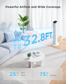 GoveeLife White Tower Fan for Bedroom, 36" Smart Floor Fan with App/Voice Control, Temperature Sensor, 5 Modes 8 Speeds(25ft/s), 29dB Quiet Oscillating Fan for Office, 24H Timer, Auto Cooling by CozyNest Decor