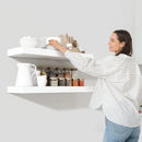 Heimlove 48" White Floating Shelves for Wall,10 Deep Rustic Wood Display & Storage Wall Shelves with Heavy Duty Brackets for Bathroom,Bedroom,Kitchen,Living Room,Office by CozyNest Decor