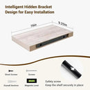 16 Inch Floating Shelves, 3D Textured Wood Grain, 16"x9.25"x1.5" Inch Deep Floating Shelves for Wall, Wooden Shelves for Bathroom, Bedroom, Living Room, Washed White by CozyNest Decor