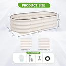 Galvanized Raised Garden Bed - 4x2x1FT Metal Planter Boxes Outdoor | Oval Steel Raised Bed Kit for Gardening with Protective Tape, Gloves for Vegetables, Flower, Herb (White) by GreenHaven Gardens