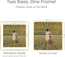 Homeforia 24x24 Gold Square Frame, High End Metal 24 x 24 Large Gold Poster Frames with Mat 20 by 20 for Photo, 24by24 Thin Picture Frame Matted to 20x20 inch Print, Tempered Glass, Wall Kit, Set of 1 by CozyNest Decor