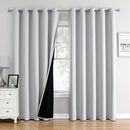 ChrisDowa 100% Blackout Curtains 84 inch Long for Bedroom with Black Liner, Extra Wide 2 Layers Total Blackout Thermal Insulated Grommet Window Curtains 2 Panels Set (Greyish White, 60 x 84 Inch) by TinyTreasures Baby Boutique