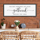 SRSZHIYUE The Best Memories Are Made Gathered Around The Table Sign Wall Decor Art 32"×12" for Kitchen Dining Room Large Wood Framed Wall Hanging (Black) by CozyNest Decor