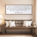 Trust in the Lord With All Your Heart Bible Verse Framed Wall Art, 40''×15'' Rustic Religious Christian Proverbs 3:5-6 Sign, Horizontal Holy Inspirational Catholic Scripture Decor by CozyNest Decor