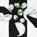 Solino Home Linen Black Table Runner 144 Inches Long - 100% Pure Linen Extra Long Table Runner 14 x 144 Inch for Fall, Autumn, Halloween, Thanksgiving - Classic Hemstitch by CozyNest Decor