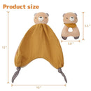 Organic Cotton Stuffed Animal Rattle Baby Toys, Plush Bear Cuddle Cloth and Hand Grip Ring Rattles Plush Toy Set for Newborns Infant Boys Girls, 2 PCS by TinyTreasures Baby Boutique