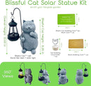BIRD'S CRADLE Blissful Cat Solar Garden Statue - Outdoor Art Decor, Cat Lovers Themed Gift, Unique Patio, Balcony, Yard, Birthday, Housewarming Gardening Figurine Gifts for Mom, Grandma, Wife, Women by GreenHaven Gardens