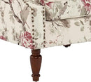 UIXE High Back Accent Chair, Fabric Upholstered Armchair for Living Room, Retro Wingback Arm Chair with Solid Wood Legs, Nailhead Trim Single Sofa Bedroom Reading Seat - Beige Floral by CozyNest Decor