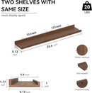 35.3 Inches Long Floating Shelves, 2 Set Farmhouse Wall Shelf for Bedroom, Nursery Book Shelf with Lip, Picture Ledge Shelf for Wall Decor Living Room Bathroom Kitchen - Walnut by TinyTreasures Baby Boutique
