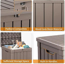 40 Gallon Resin Deck Box, Lockable Patio Outdoor Storage Box for Furniture, Garden Tools and Tools Storage, Waterproof Outside Storage Boxes - Grey by GreenHaven Gardens