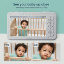 Babysense 5" HD Split-Screen Baby Monitor, Video Baby Monitor with 2 Cameras and Audio, Night Light, 1000ft Range, Two-Way Audio, 4X Zoom, Night Vision, 4000mAh Battery by TinyTreasures Baby Boutique