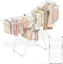 APEXCHASER Clothes Drying Rack, Oversized Drying Rack Clothing with Height-Adjustable, Foldable Gullwings Metal Laundry Rack, Indoor Outdoor Use, No Assembly, White by CozyNest Decor