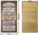 Rustic Bathroom Decor Rules Wood Sign, Frame Western Bathrooms Decors, Farmhouse Bathroom Décor, Rustic Bathrooms Door Rules Décor Sign by CozyNest Decor