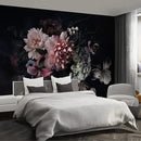 Black Floral Wall murals Peel and Stick Flowers Wallpaper for Bedroom Living Room - 108"x157" by CozyNest Decor
