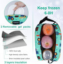Cerbonny Small Cooler Bag Freezable Lunch Bag for Work School Travel,Small Lunch Bag,Small Insulated Bag For Kids/Adults,Freezer Lunch Bags,Mini Lunch Bag Fit For Yogurt,Suit for 3+(green vehicle) by TinyTreasures Baby Boutique