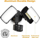 LUTEC 38W 3500 Lumen LED Motion Activated Integrated Dual-Head Floodlight Outdoor with Motion Sensor, 5000K Daylight, Dusk to Dawn, Exterior Security Wall Light for Patio, Garden, Yard(Black) by GreenHaven Gardens