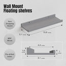 RICHER HOUSE 3 Set Floating Shelves for Wall, Black Wall Mounted Shelves with Lip for Storage, Display Picture Ledge Shelf for Bedroom Bathroom Kitchen Living Room Decor, Modern Grey by CozyNest Decor