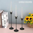 Taper Candle Holder Tall Vintage Metal Candlestick Holders Candle Stick Candelabra for Halloween Thanksgiving Christmas Holiday Wedding (Matt Black, 2 Sets (6 pcs)) by CozyNest Decor